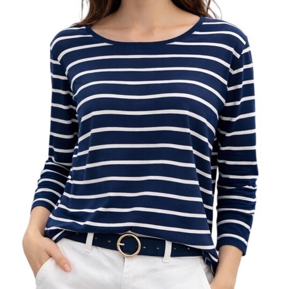 Lane Bryant Women's Striped Pattern Long Sleeve Casual Pullover T-Shirt Size 22